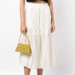 Midi white skirt